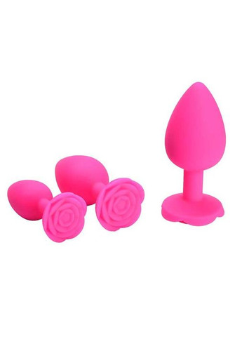 Силиконовая анальная пробка "Роза" - 7*2,8 см (S) - Розовый – Анальные игрушки No Brand (368892246)