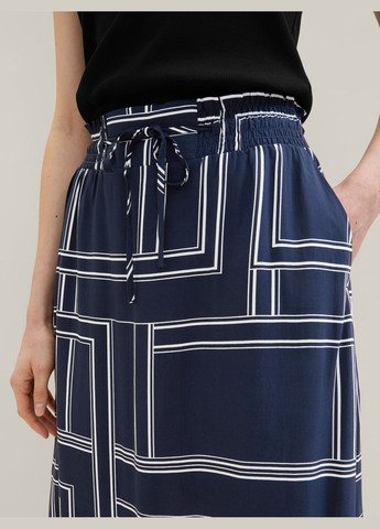 Синяя кэжуал с геометрическим узором юбка Tom Tailor