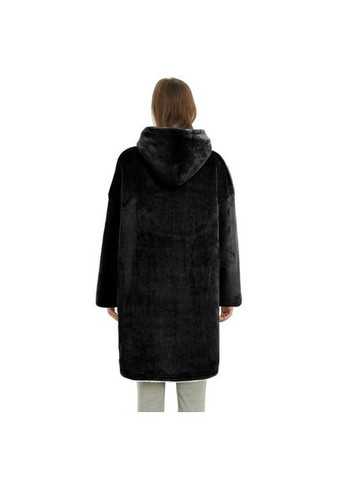 Толстовка плед с капюшоном и рукавами Huggle Hoodie теплый халат тощие оверсайз Black No Brand (361036369)
