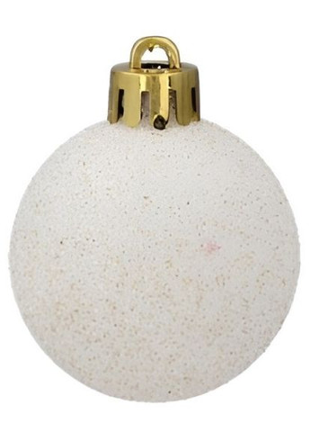 Ялинкові пластикові кульки Chomik 16 шт сріблясті та білі для новорічного декору прикраси для ялинки ProDobro (367267002)