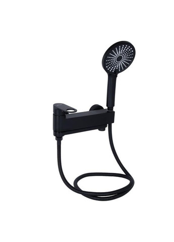 Змішувач для ванни Jay з поворотним виливом (з душовим гарнітуром) QTJAY260BLM45548 Black Matt Qtap (336935019)