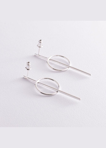 Серебряные серьги - пусеты Баланс 123038 Oniks (264644187)