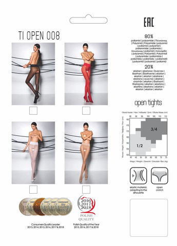 Колготки с открытым доступом TIOPEN 008 черные 1/2 (30 den) Passion (361670218)