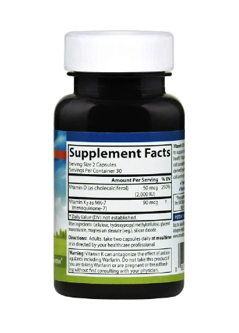 Вітамін D3 і К2, Vitamin D3 + K2,, 60 капсул Carlson Labs (322145274)