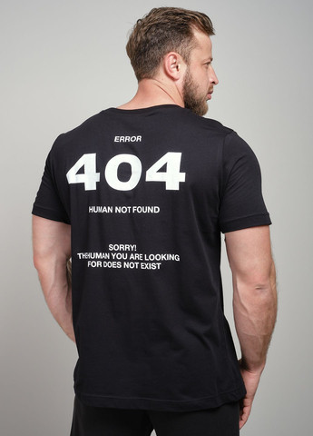 Черная мужская футболка error 404 103279 Power