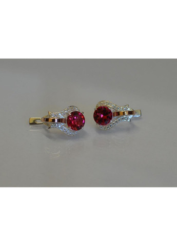 Срібні сережки з накладками з золота Silver Style (366813450)