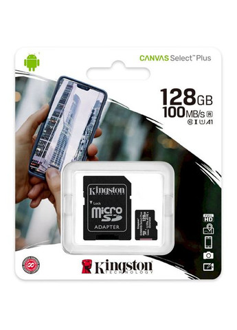Карта пам'яті microSDXC 128Gb Canvas Select+ A1 UHS-I (U1) (SDCS2/128GB) Kingston (306527241)