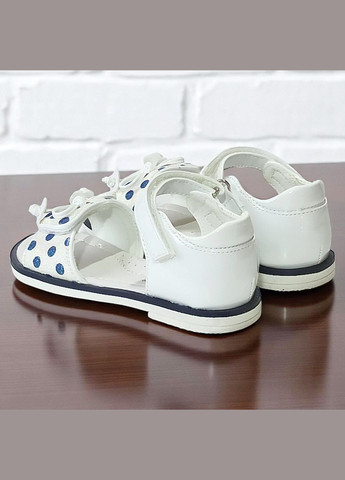 Белые повседневные, праздничные ортопедические босоножки открытые сандалии на липучках для девочки Сказка на липучке