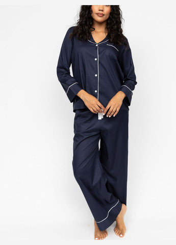 Темно-синя всесезон піжама жіноча 0602_nay кофта + брюки Cyberjammies Hotel