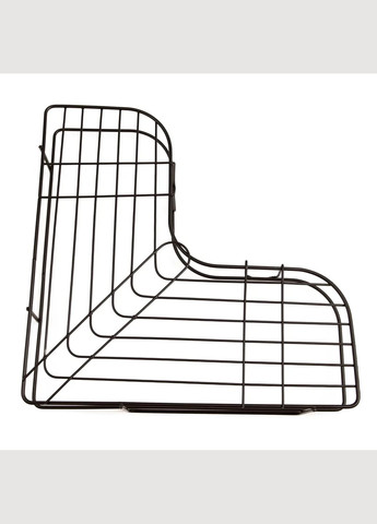 Кутова настінна полиця з алюмінію на липучці Чорного кольору Global Fashion (363028572)