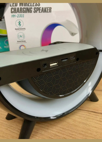 Розумний світильник-нічник G-Smart Light Sound Machine з бездротовою зарядкою телефона та Bluetooth-колонка Monocrystal (299338504)