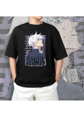 Чорна футболка з принтом магічна битва - сатору годжо 5 No Brand