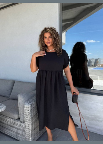 Чорна повсякденний, кежуал жіноча сукня літня Style Point однотонна