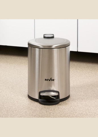 Мусорное ведро с крышкой и педалью BIN-16 5L SS MVM (317254078)