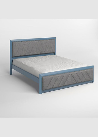 Односпальне дерев'яне ліжко Барселона Б2 (S7010R90B)/Аляска 93 (Сірий) 80х190 см (MBG-13644) Mebigrand (366085672)