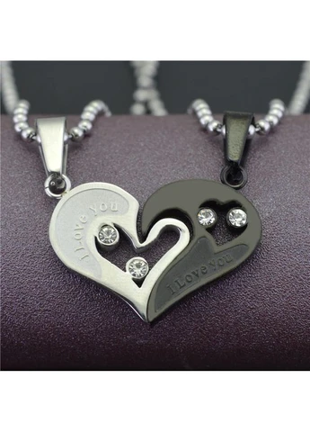 Парные кулоны для влюбленных в виде сердца I Love You. Двойные подвески для двоих. Подарок любимому человеку 8022 No Brand (402247228)