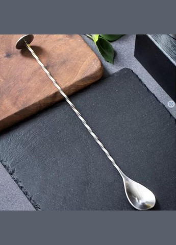 Набір барних коктейльних ложок з нержавіючої сталі 25,5 см 2 шт Сріблястий (С051370-2) ТМ (342122380)