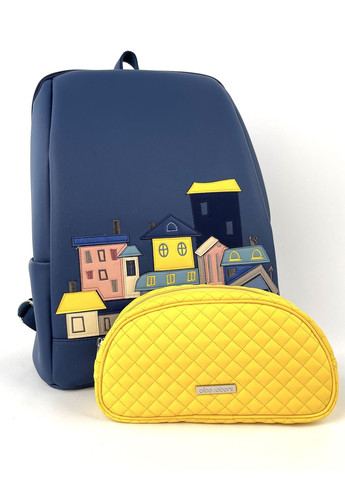 Комплект (рюкзак и косметичка) N23009 синий Alba Soboni міський (280930805)