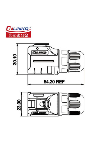 Герметичний роз'єм IP67 LP-16-C09PE-03-001, 9 pin, 5A, 250V Cnlinko (299337706)