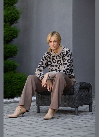 Сірий демісезонний теплий джемпер з анімалістичним принтом (2778) Triko Bakh