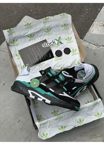 Серые демисезонные кроссовки мужские adidas niteball black green адидас найтбол No Brand