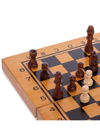 Шахи, шашки, нарді 3 в 1 бамбукові SP-341-161 (фігури-дерево, розчин дошки 30x30см) (341-161) SP-Sport (361440037)