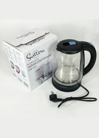 Стеклянный электрический чайник с подсветкой EKB-322B 1500 Вт чайники с подсветкой. Цвет: черный Suntera (364665104)