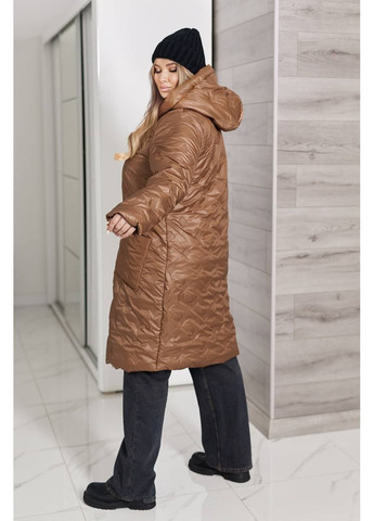 Песочная зимняя женская куртка-пальто куртка-пальто FINO Mode