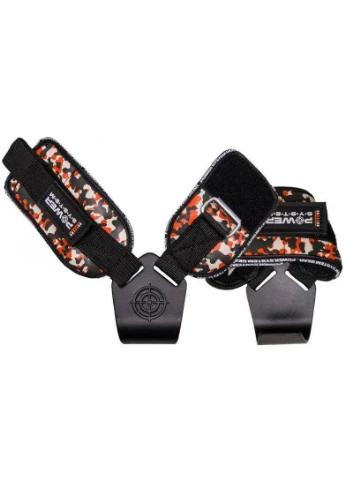 Оригинал! Крюки для тяги на запястья PS-3370 Hooks Camo Black/Red L Power System (397584097)