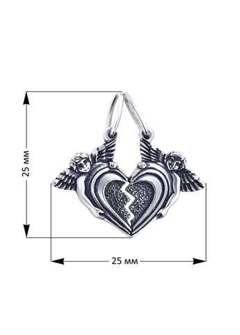 Кулон срібний для закоханих Дві половинки серця No Brand (355921958)