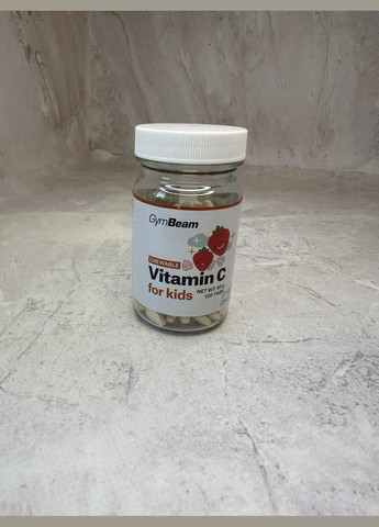 Вітамін-С Жувальний Вітамін С для дітей зі смаком полуниці, GymBeam, 120 таб No Brand (323168894)
