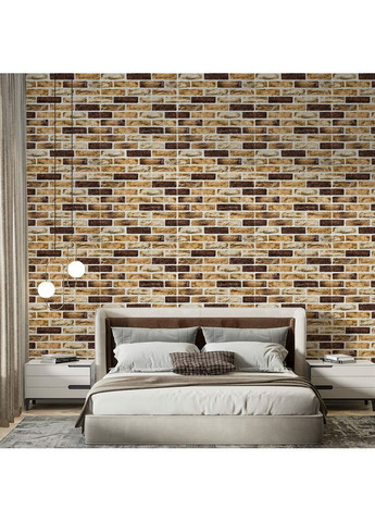 Самоклеющийся 3D панель клинкер песочный 700x700x4мм Клинкер песочный кирпич (415) SW-00000770 Sticker Wall (362115471)