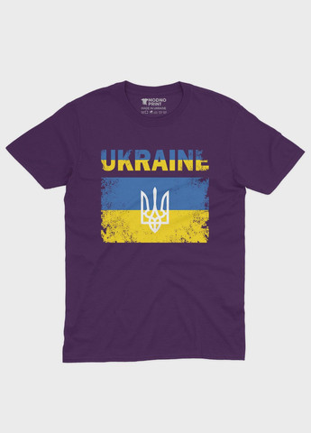 Мужская футболка с патриотическим принтом UKRAINE (TS001-2-DBY-005-1-044-F) Modno - (285771150)