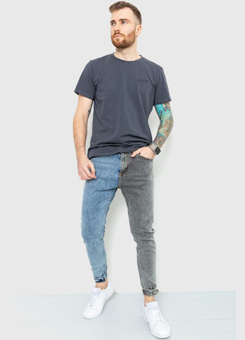 Комбинированные демисезонные джинсы мужские двухцветные, цвет сине-серый, Ager