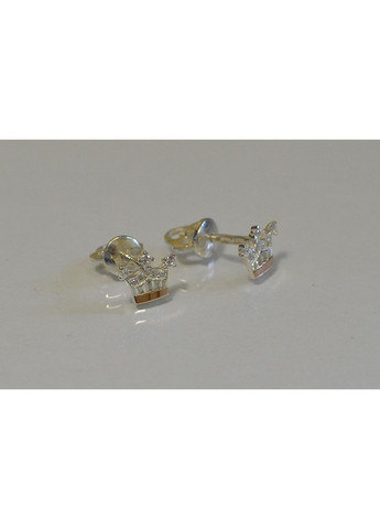 Серебряные пусеты с золотыми вставками Silver Style (367112700)