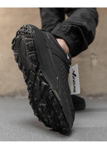 Черные демисезонные мужские кроссовки с автошнуровкой gull black No Brand