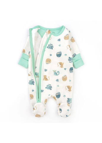 Чоловічок для немовлят на блискавці Lemurs футер з начосом Молочний dexter's (366544491)