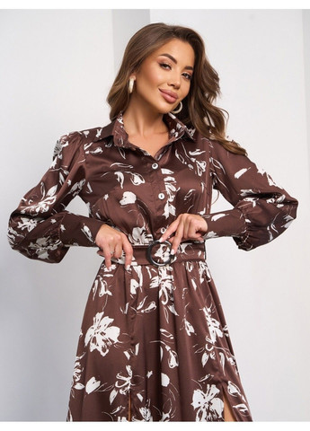 Коричневое повседневный платье issa pus a-652 коричневый ISSA PLUS
