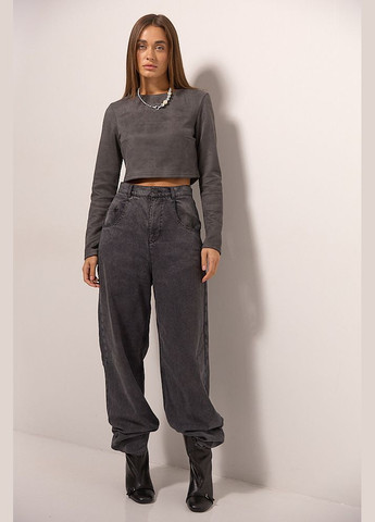 Укорочений жіночий лонгслів із замші Arjen (304936263)