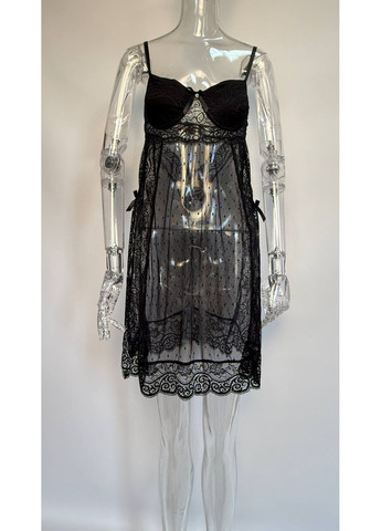 Соблазнительный полупрозрачный пеньюар с открытой спинкой стринги в комплекте No Brand Nelly (317299131)