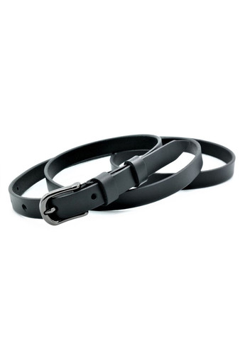 Жіночий шкіряний ремінь 1,3 см Чорний для жінок стильний пояс для одягу ProDobro (364672271)