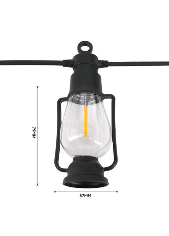 Дизайнерская уличная гирлянда 5м на 10 ламп от 220В с теплым цветом "Лампы подвесные" SFK-49 No Brand (366089825)