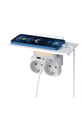 Сетевой адаптер (переходник) WL09 2AC/2USB_2.4A с ночником white XO (322706447)