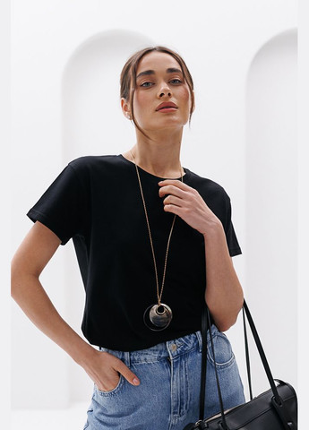 Базовая женская футболка молочного цвета Arjen - (297574682)