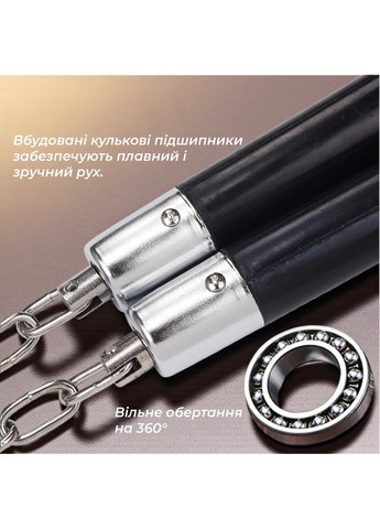 Нунчаки тренировочные нунчаку резиновые на стальной цепи Черные 3_10_0_1C No Brand (369924287)