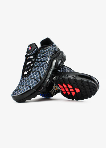 Чорні всесезон кросівки чоловічі nike air max tn plus black blue | найк аір макс тн плюс чорні сині No Brand