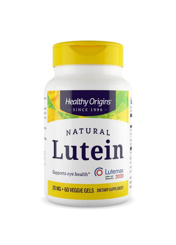 Натуральна добавка Lutein 20 mg, 60 вегакапсул Healthy Origins (294930290)