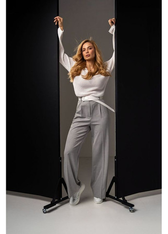 Белая женская футболка-поло ажур 2717 белый Triko Bakh