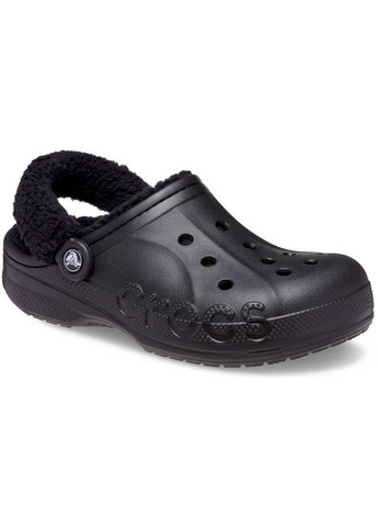 Черные сабо baya lined fuzz-strap clog black 206633 Crocs