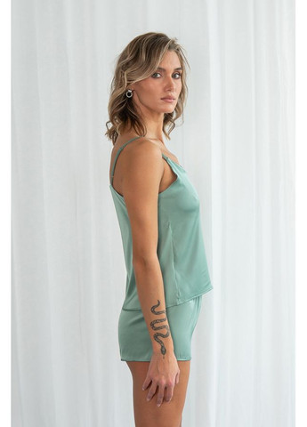 М'ятна всесезон комплект шовковий з шортами shalfey майка + шорти Forly